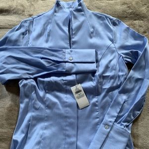 Van Laack blue collarless button-down nwt- size 32